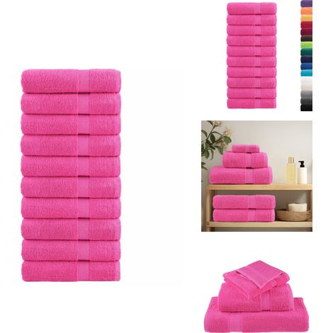 Premium-Duschtücher SOLUND 10 Stk. Rosa 70x140 cm 600 g/m² - Handtücher - Rosa - Badezimmerhandtücher - Badeset - Baumwolle (1/5)