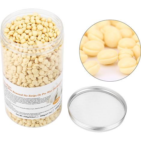 Film dépilatoire à la cire chaude en grains, soin du corps, épilation du maillot et des jambes, 500 g, lait (1/5)
