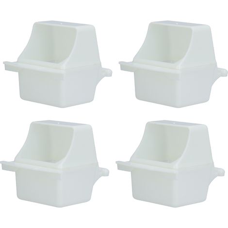 4 ensembles de mangeoires et distributeurs pour oiseaux en plastique PP blanc, abreuvoirs suspendus, mangeoires, bols et coupelles (1/5)
