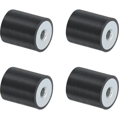 4Pcs 20 x 25mm M6 Supports en Caoutchouc à Filetage Femelle, Isolateur de Vibrations, Remplace les Coussins Anti-Vibrations, Bloc de Base Plat (1/5)