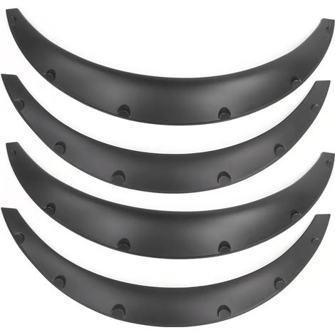 Lot de 4 élargisseurs d'ailes flexibles, protections anti-éclaboussures pour passages de roue, noir mat, pièces automobiles universelles (1/5)