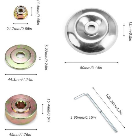 10 Freischneider-Ersatzteile, universelles Freischneider-Kopfmuttern-Set, Messermuttern-Befestigungsset, für Freischneider und Rasenmäher (1/4)