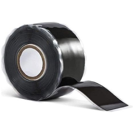 1 Rouleau,Noir ,Ruban Adhésif en Butyle 25mm x 3m Extra Épais et Résistant Ruban Adhésif Étanche Auto Scellant pour Terrasses en Bois Coutures (1/5)