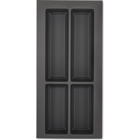 ORGA-BOX VII Besteckeinsatz Besteckkasten basaltgrau 300 mm mit Softtouch Oberfläche (1/5)