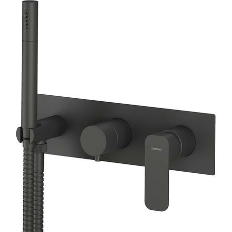 Sapho Spy - Unterputzarmatur für 2 Verbraucher, mit Einbaukörper, schwarz matt PY52/15 (1/4)