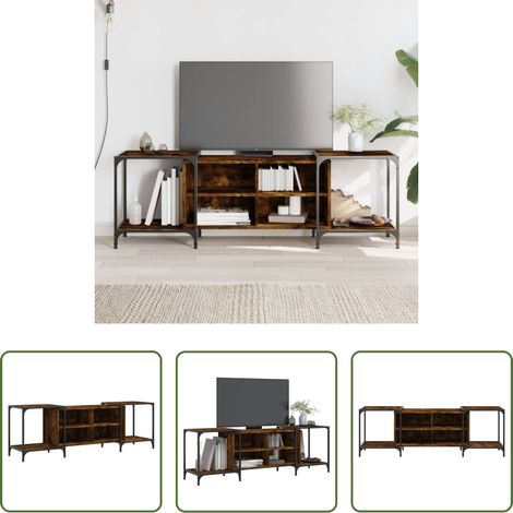 TV-Ständer Holz - TV-Schrank Räuchereiche 153x37x50 cm Holzwerkstoff (1/5)