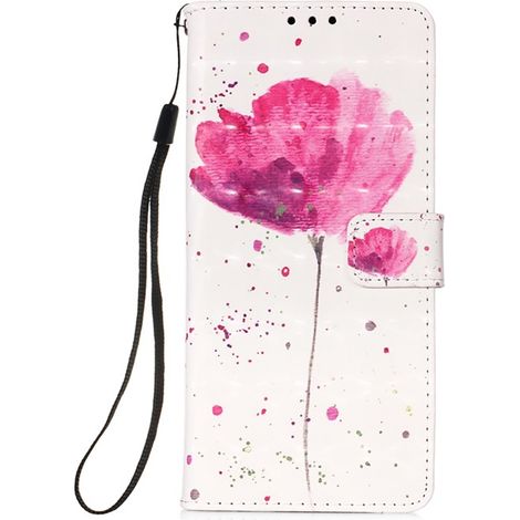 Étui en cuir peint coloré pour iPhone 13 Mini - Une fleur - IPHONE 13 MINI