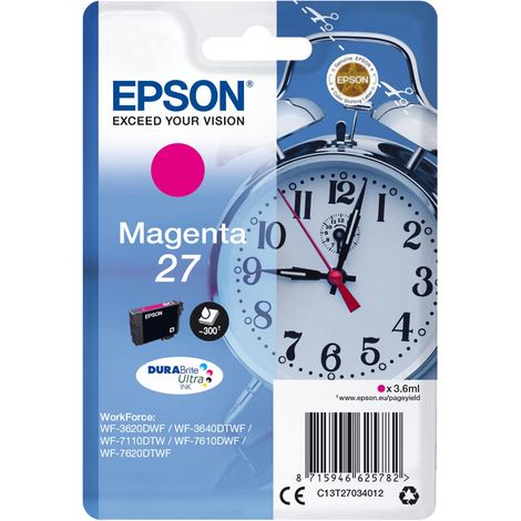 Epson Alarm clock Singlepack Magenta 27 DURABrite Ultra Ink