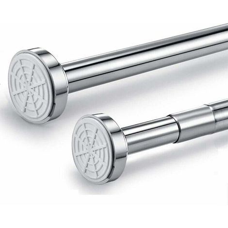Barre télescopique en Acier Inoxydable Barre de Rideau de Douche sans perçage - Réglable par Rotation - Plus Ferme et Plus sûre Que Tringle de Douche, Tringle à vêtements. (65-100CM)-- (1/5)