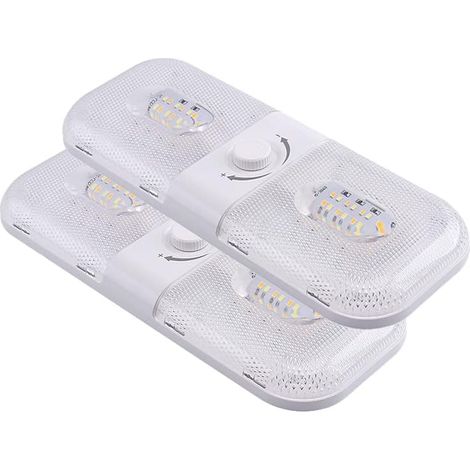 2er-Pack 12V LED-Leuchten mit Schalter für Wohnmobile, 3 Farbtemperaturen, 10W, 1000LM, für die Innenbeleuchtung von Wohnmobilen, Vans, Anhängern und Booten (1/5)