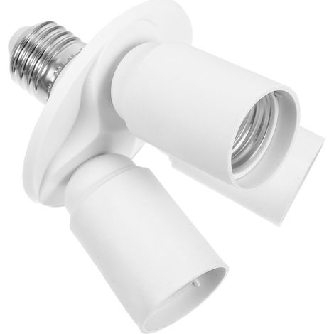 Adattatore a Y bianco per lampadine LED E27, facile da usare, compatto, portalampada in PBT ignifugo, per casa e ufficio. (1/5)