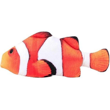 Poisson en peluche à l'herbe à chat, 18 cm, jouet en peluche réaliste et amusant pour chats et chatons.-Clownfish (1/5)