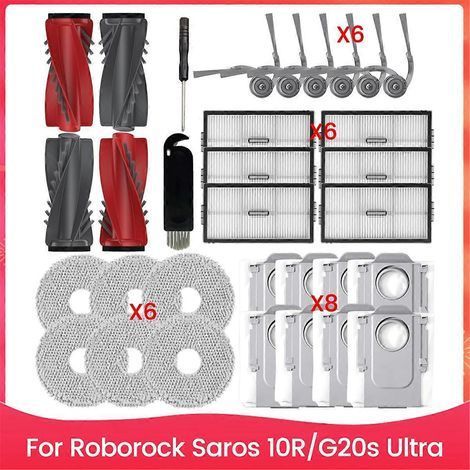 Filtre pour aspirateur brosse pour aspirateur Filtre de brosse pour aspirateur filtre de remplacement Accessoires Kit pour Saros 10R – G20s Ultra Robot Aspirateur Main Side Brosse HEPA Filtres Serpill (1/5)