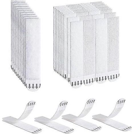 Bandes adhésives pour tableaux (grand format), 32 paires (64 bandes), fixation sans perçage, adhésives ultra-résistantes pour tableaux, pots et décorations. (1/5)