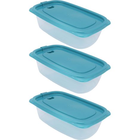 Boîte de rangement réfrigérateur 830ml x3 avec couvercle, conteneur alimentaire rectangulaire pour cuisine et maison, boîte de conservation hermétique (1/5)