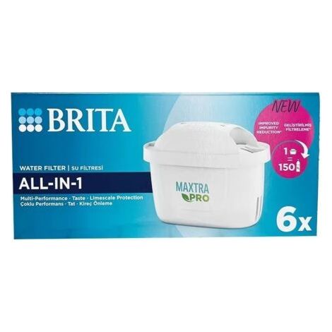 Convient aux cartouches filtrantes multifonctions tout-en-un BRITA MAXTRA PRO (paquet de 6)