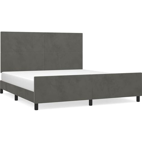 Maison Exclusive - Giroletto senza Materasso Grigio Scuro 160x200 cm Velluto (1/5)
