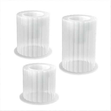 Lot de 3 moules cylindriques à rayures pour bougeoirs, silicone souple pour ciment et résine (1/5)
