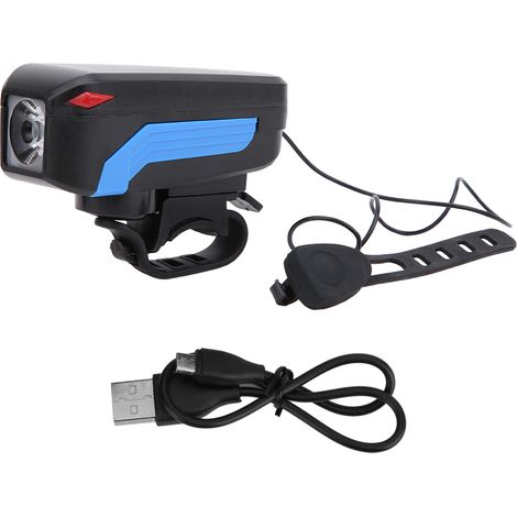 Ortviai Phare Avant Vélo avec Klaxon Intégré, Recharge USB, 350 lm, 4 Modes Lumineux & 5 Sons, IPX5 (1/5)