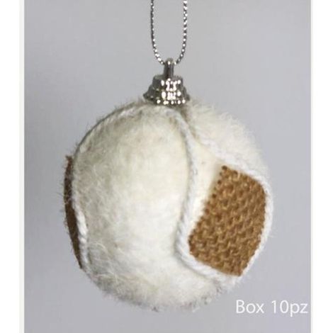 10 sfere palle decorate per albero natale Ø6 cm - colore bianco/marrone