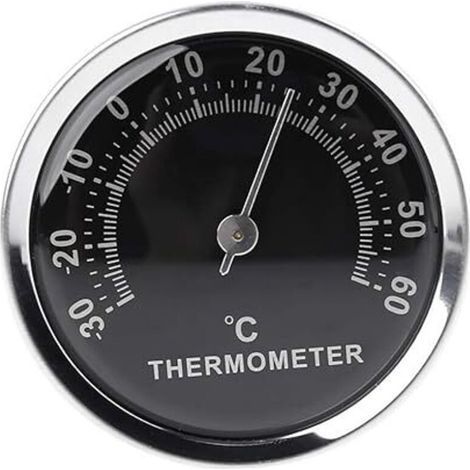 Thermomètre analogique miniature pour voiture, résistant et durable, diamètre 58 mm, avec support adhésif (1/5)