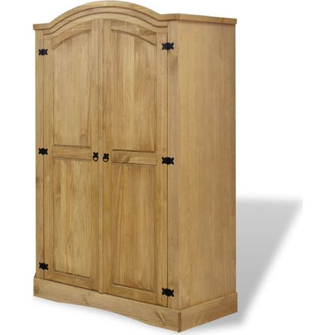 Armoire de rangement Garde-robe Armoire de chambre avec 2 portes Gamme Corona pin mexicain 39677 (1/5)