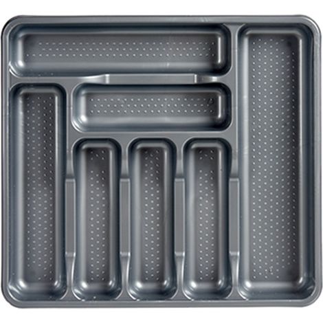 Range-Couverts en Plastique Gris 7 Compartiments (1/2)