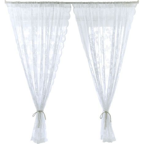 Moderne weiße Voile-Gardinen mit Stangendurchzug – 29 x 47 Zoll (74 x 119 cm) (1/5)