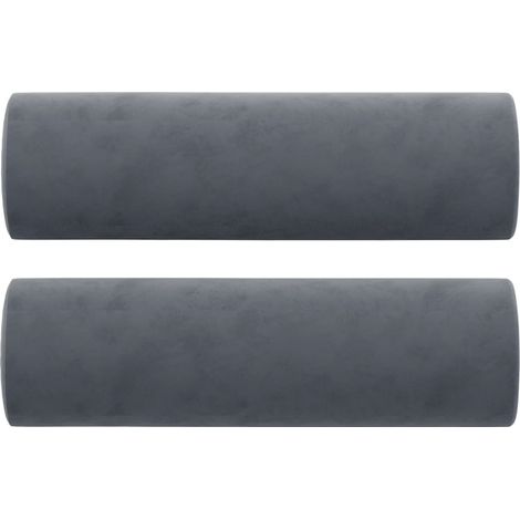 Zierkissen 2 Stk. Dunkelgrau Ø15x50 cm Samt vidaXL