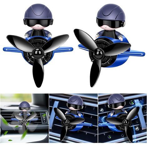 2er-Set Auto-Lufterfrischer, Lüftungsclips, Pilotenflugzeug-Design, mit Duftpellets – personalisierte Accessoires für Lüftungsschlitze, Aromatherapie-Dekoration für (1/5)