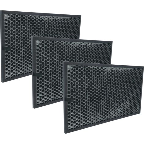 vhbw 3x Aktivkohlefilter kompatibel mit Sharp KC-860E, KC-C150E Luftreiniger - Luftfilter Schwarz