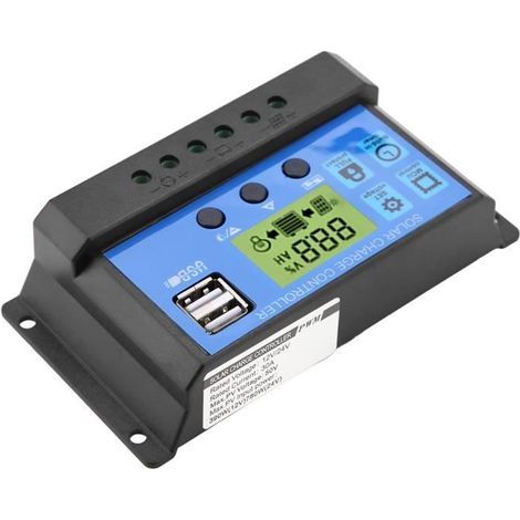 Dioche 12V PWM 12V 24V Dual USB Solar-Laderegler mit LCD-Display - Ywey (1/5)