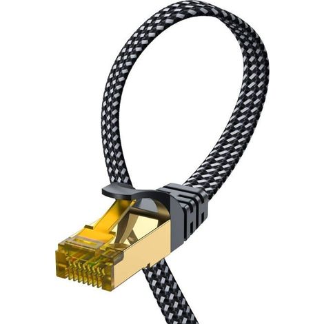 Câble Ethernet Cat 8 - OTBACT - 5M - 40Gbps - 2000MHz - Blindé Plat (1/5)