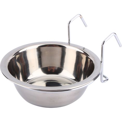 Gamelle suspendue en acier inoxydable pour cage d'animaux, gamelle pour oiseaux, chats et chiens (M) (1/5)