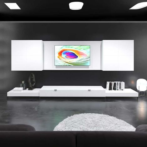 Meuble TV blanc 360 cm Ensemble salon XXL moderne avec rangement (1/5)