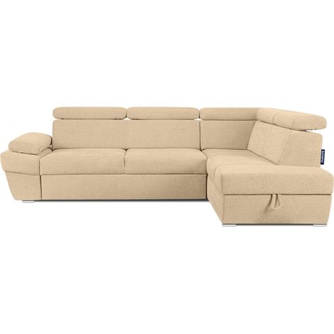 KONSIMO RATLO Ecksofa , Schlaffunktion, 4 /5 Sitzer, Bettkasten, beige (1/4)