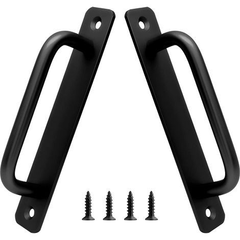 Lot de 2 poignées de porte coulissante en alliage d'aluminium, trou central de 128 mm, pour cuisine, armoire, salle de bain, placard, longueur 15 cm (noir)