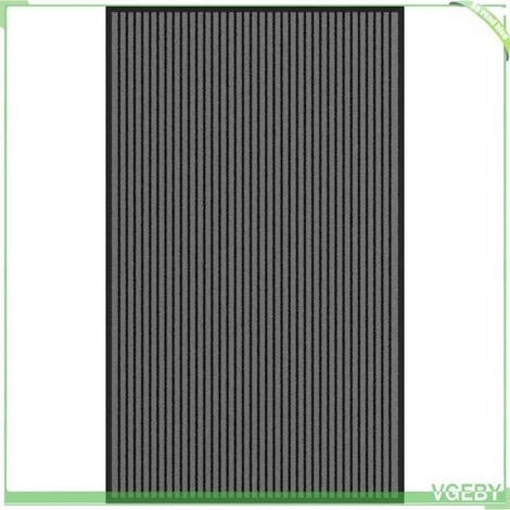 Paillasson d'entrée - FAFEISY - 4105596 - 90 x 150 cm - Noir et gris à rayures - Support antidérapant PVC (1/5)