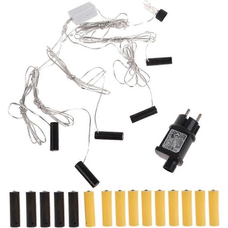 Adaptateur secteur annulant l'alimentation de deux piles AA, compatible avec diverses piles 3V LR6/AA. (1/5)