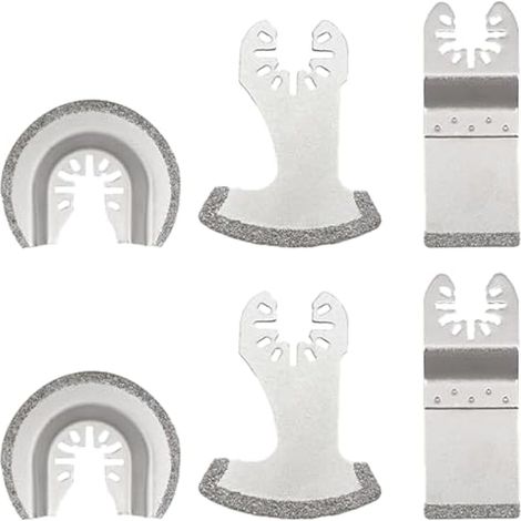 6 lames diamantées multi-outils oscillantes, lame décolleuse à joint, lame diamant pour joint, lame multi-outils maçonnerie pour déjointoiement et coupe de carrelage