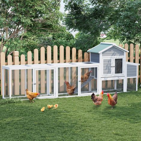 Poulailler Garvee 580 en bois de cèdre – Enclos extérieur avec nid fermé – 112x73x22 cm – 34 kg – Pour poules, oies et petits oiseaux (1/5)
