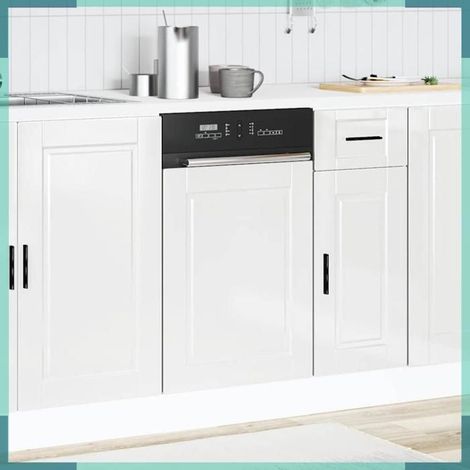 854129 Panneau de lave-vaisselle Porto blanc brillant 45x1,5x67 cm (1/5)