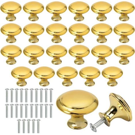 25Pc Boutons de Porte Boutons de Meuble 27mm Boutons D'armoire Boutons de Tiroir Alliage de Acier Inoxydable,Imperméable (1/4)