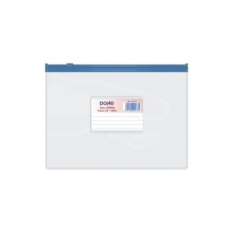DOSSIER SOBRE DOHE ZIP A5 APAIS.PVC AZUL - Pack de 24 unidades