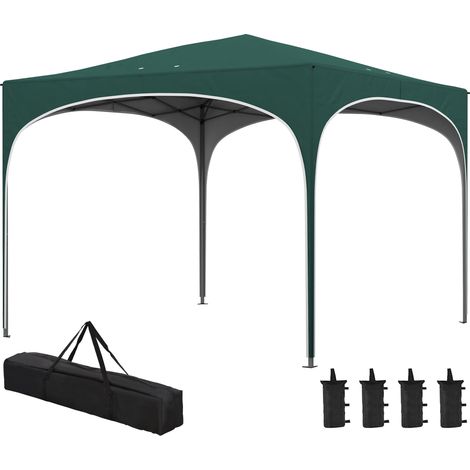Gazebo Pieghevole 295x295 cm in Acciaio e tessuto Oxford Verde (1/5)