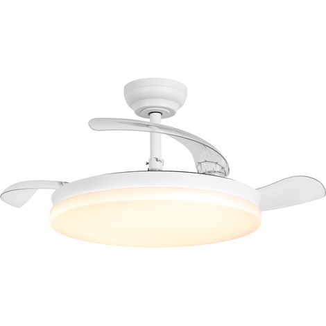 Parrot Uncle Deckenventilator mit Licht Ø106 cm, ausklappbare Flügel, leiser 36 W DC-Motor, 6 Geschwindigkeiten, Sommer-/Winterfunktion, Fernbedienung & Timer, Weiß