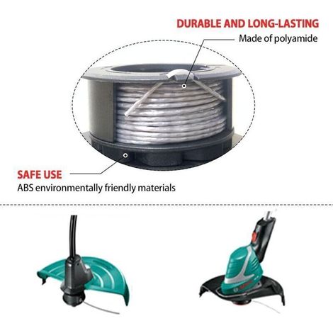 Lot de 3 bobines de fil de rechange pour coupe bordures Bosch UniversalGrassCut 18V 26/18V 260/18/18 26/18 260, pour coupe bordures F016800570 et cache bobine 1600A01R5J (6m, 1,6 mm) (1/3)