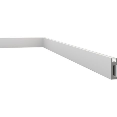 NMC – Plinthe moulure corniche plafond IL10 – Éclairage indirect moderne – Polystyrène gris 2 m – Prétraité pour intérieur (1/7)