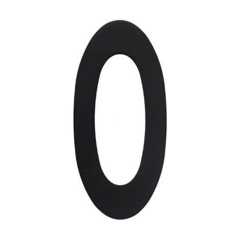 Chiffre du numéro de maison 0 Inox noir 150mm B.70mm INTERSTEEL