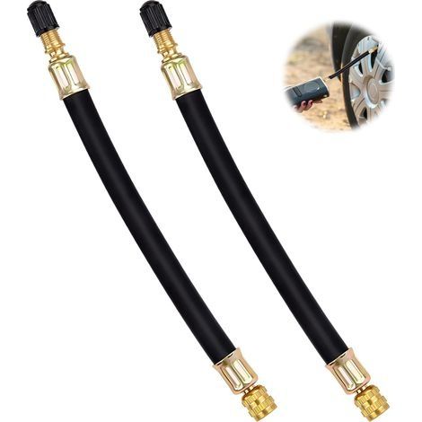 Extension Valve Pneu en Caoutchouc Rallonge Valve Pneu Flexible pour Voitures Camions Motos Vélos 180mm 2 Pièces (1/5)